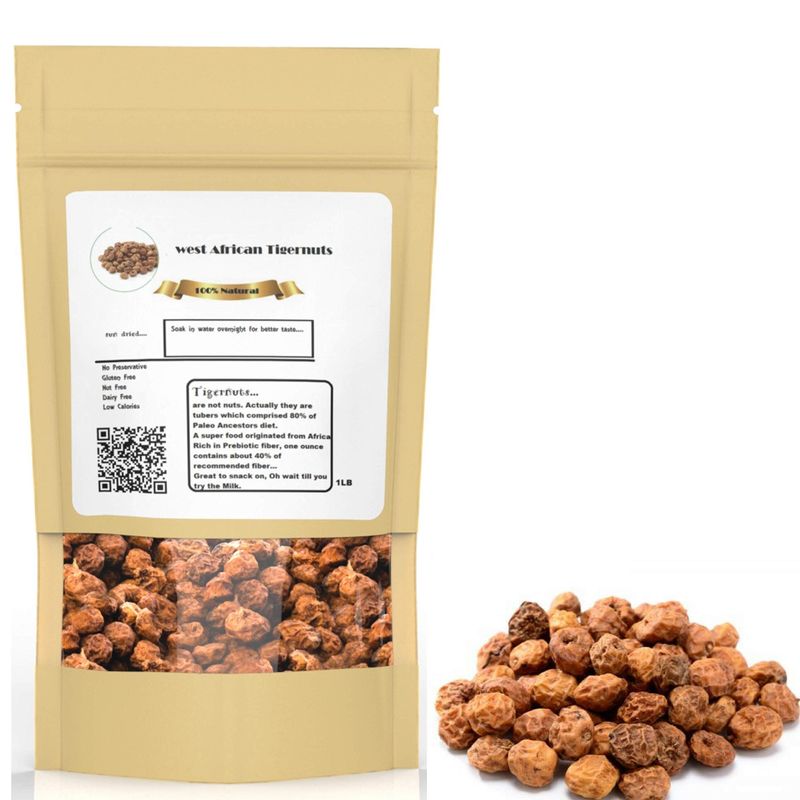 West African Tiger Nuts 1 Lbs , Perfect for Tigernut Milk Flour and for Keto Diet Sun Dried (Pack of 1 (1 Lbs))
