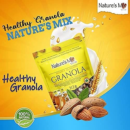 Nature&#39;s Mix Honey Almond Granola - with Almonds, Raisins, and Dried Currants - Sweetened with Canadian Honey - No Sugar, Salt, or Preservatives - Ideal for Yogurt, Cereal, or Snacking - Small