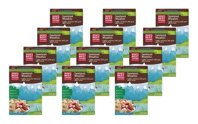 Mom's Best Sweetened Wheatfuls Cereal, Whole Grain, No High Fructose Corn Syrup, 24 Oz Box (Pack of 12)