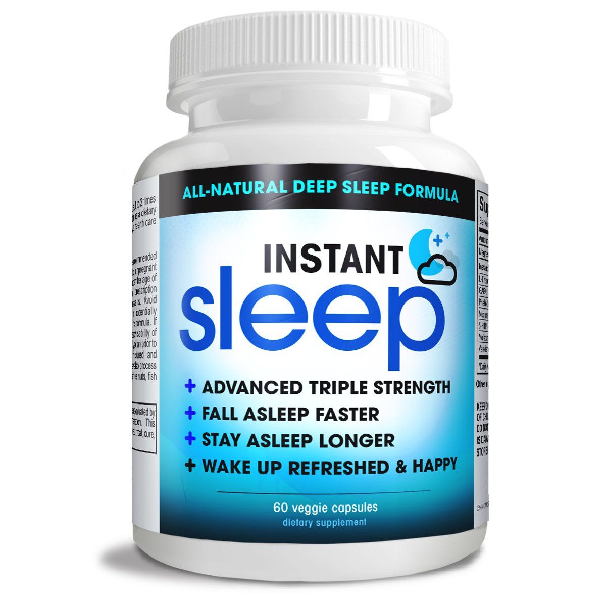 Instant Sleep Complete Natural Sleep Aid Formula Maximum Strength Sleep Support Blend of L-Theanine, 5-HTP, Melatonin, Magnesium, Mucuna Pruriens Extract, GABA, and Phellodendron Root (herb Powder).