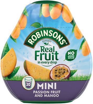 Robinsons Squash&#39;d Mango &amp; Passion Fruit No Added Sugar 66ml (Pack of 2)