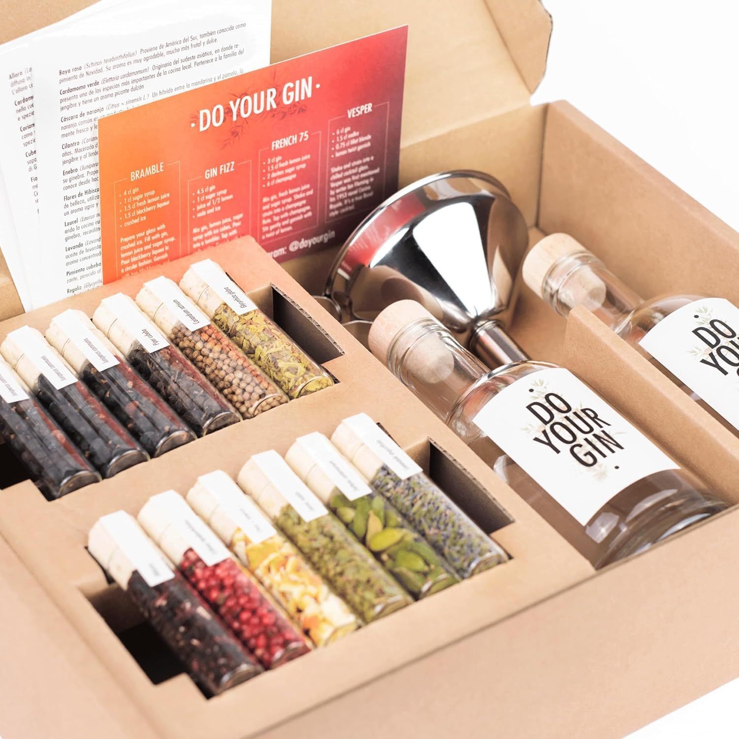 DO YOUR GIN l DIY Gin-Making Infusion Kit | Cocktail Kit | Bartender Gift Basket | Birthday Gifts for Men, Women for Him &amp; Her | Alcohol Gift | 12 Botanicals, Bottles &amp; Recipes