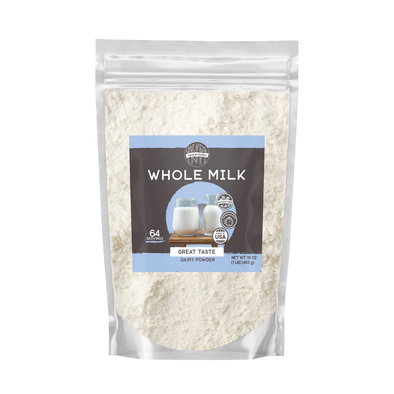 Birch &amp; Meadow 1 lb of Whole Milk Powder, Light Sweet Taste