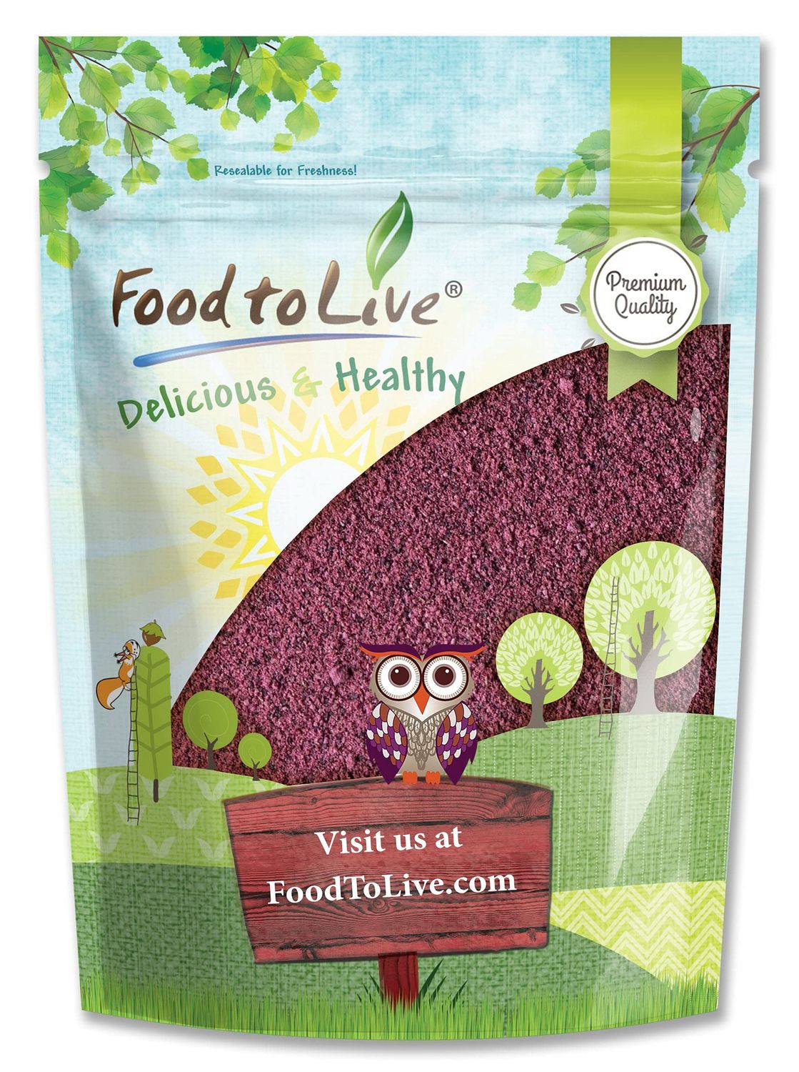 Food to Live Black Elderberry Powder, 1 Pound - Raw Dried Berries, Unsulfured, Vegan, Bulk, for Baking, Juices, Smoothies, Yogurts, Instant Breakfast Drinks, No Sulphites, Contains Maltodextrin