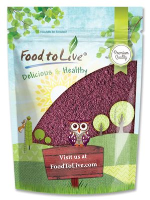 Food to Live Black Elderberry Powder, 1 Pound - Raw Dried Berries, Unsulfured, Vegan, Bulk, for Baking, Juices, Smoothies, Yogurts, Instant Breakfast Drinks, No Sulphites, Contains Maltodextrin