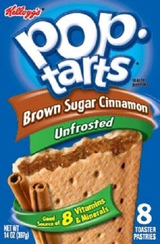 Kellogg&#39;s, Pop-Tarts, Unfrosted Brown Sugar Cinnamon, 8 Count, 14oz Box (Pack of 2)
