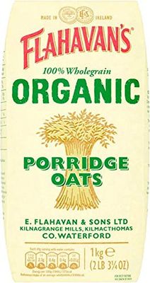 Flahavan&#39;s Organic Porridge Oats | 100% Wholegrain Rolled Oats | Trusted For Over 200 Years | Product of Ireland | 2.2 Lbs (1kg)