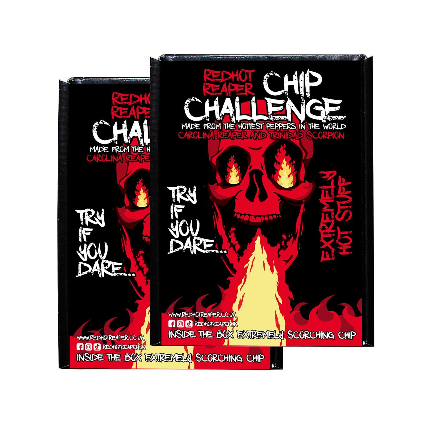 Red Hot Reaper - (2 pack) Chip Challenge Hottest Chip - Carolina Reaper Spicy Challenge - Stupidly Spicy Hot Chip
