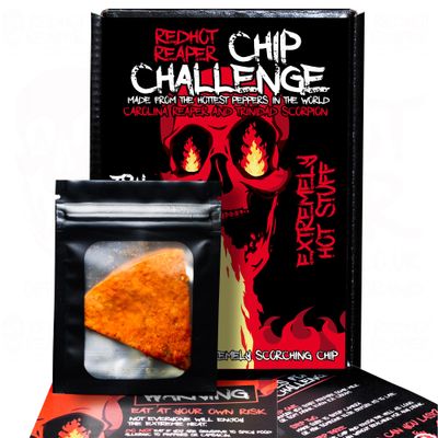 Red Hot Reaper - (2 pack) Chip Challenge Hottest Chip - Carolina Reaper Spicy Challenge - Stupidly Spicy Hot Chip