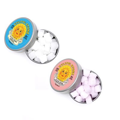 Xylitol Stone | Delicious Sugar-Free Candy | Pure Finnish Xylitol Mints | Unique Hard Candy Gift SET of 2 (Original+Strawberry)