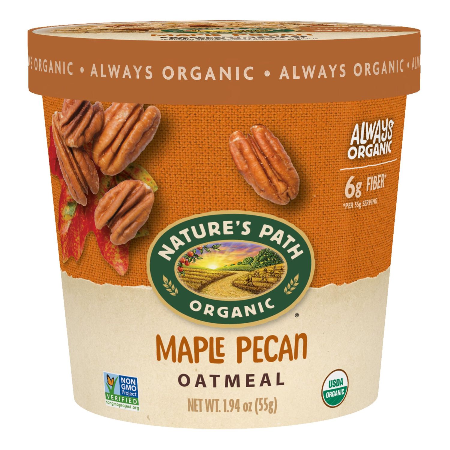 Nature&#39;s Path Organic Maple Pecan Oatmeal, 2 oz (Pack of 12), Non-GMO