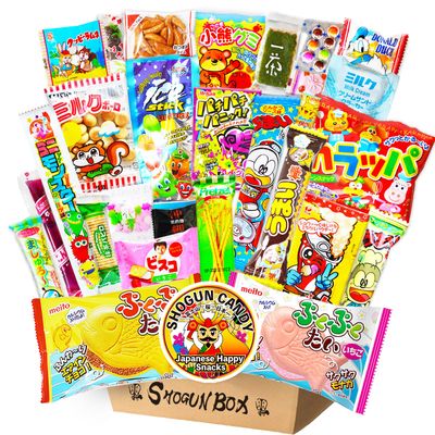 SHOGUN CANDY Box Japanese Snacks &amp; Candy 30 Pieces Variety Dagashi Assortment