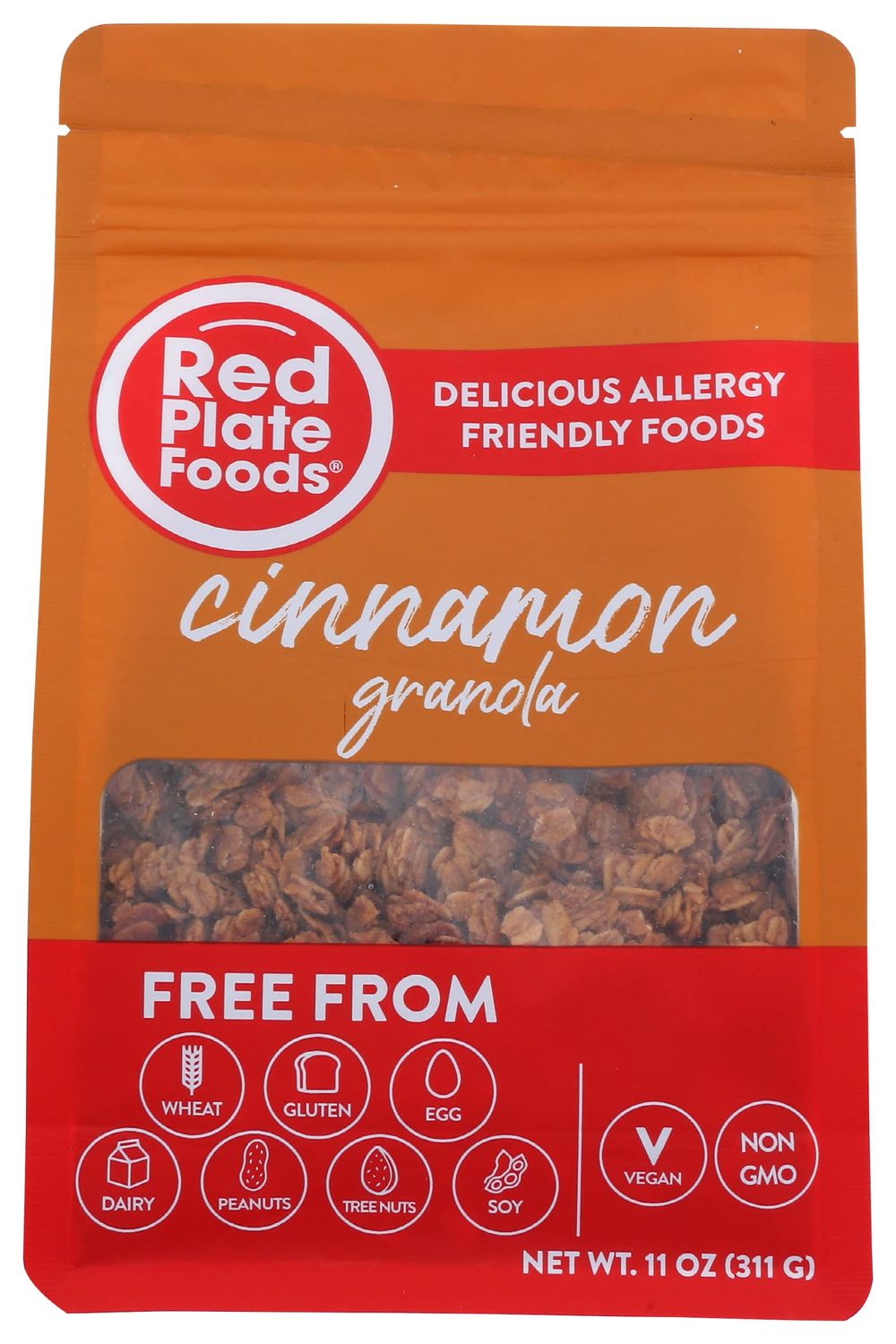 Red Plate Foods Cinnamon Flavored Granola, Gluten Free, Non GMO, 11 Ounce (Pack of 6)