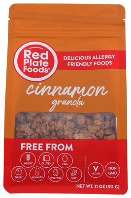 Red Plate Foods Cinnamon Flavored Granola, Gluten Free, Non GMO, 11 Ounce (Pack of 6)