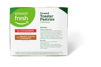 Amazon Fresh Frosted Toaster Pastries Club Pack (24 ct Strawberry &amp; 12 ct Brown Cinnamon Sugar)