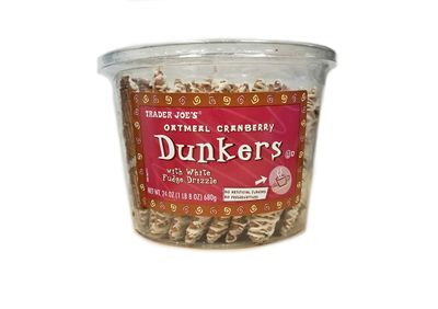 Trader Joe&#39;s Oatmeal Cranberry Dunkers with White Fudge Drizzle (24oz) 1 LB 8 oz