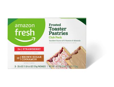 Amazon Fresh Frosted Toaster Pastries Club Pack (24 ct Strawberry &amp; 12 ct Brown Cinnamon Sugar)