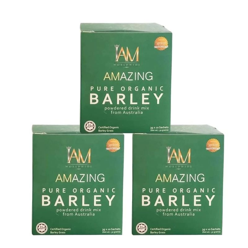 IAM Amazing Pure Organic Barley Powdered Drink Mix Organic Barley Green Natural Blend-3 Boxes