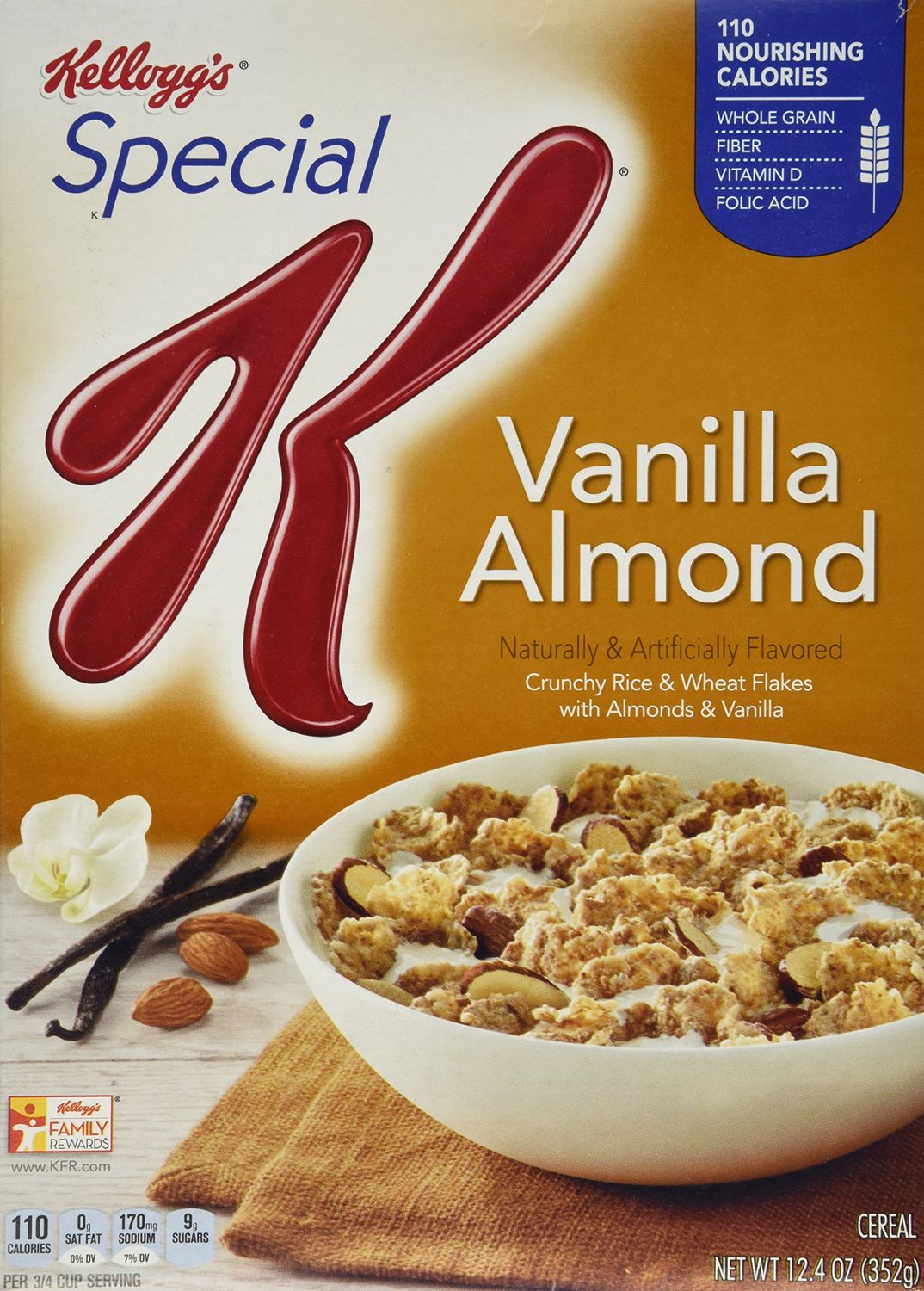 Kellogg&#39;s Special K Cereal Vanilla Almond, 12.4 Oz