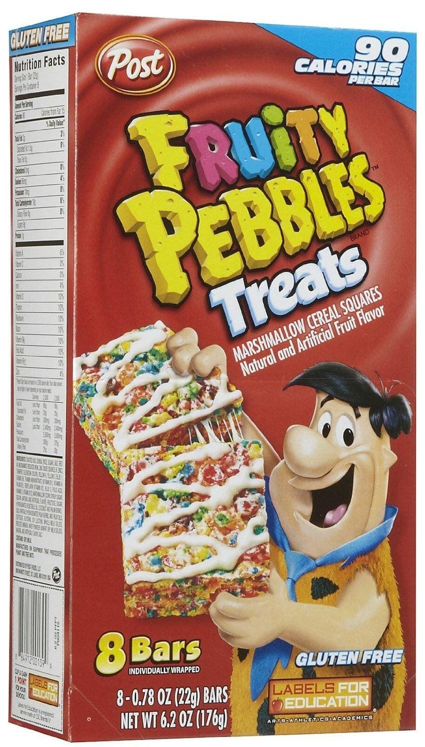 Post Fruity Pebbles &amp; Marshmallow Cereal Bar Treats (Pack of 3) 8 Count Boxes