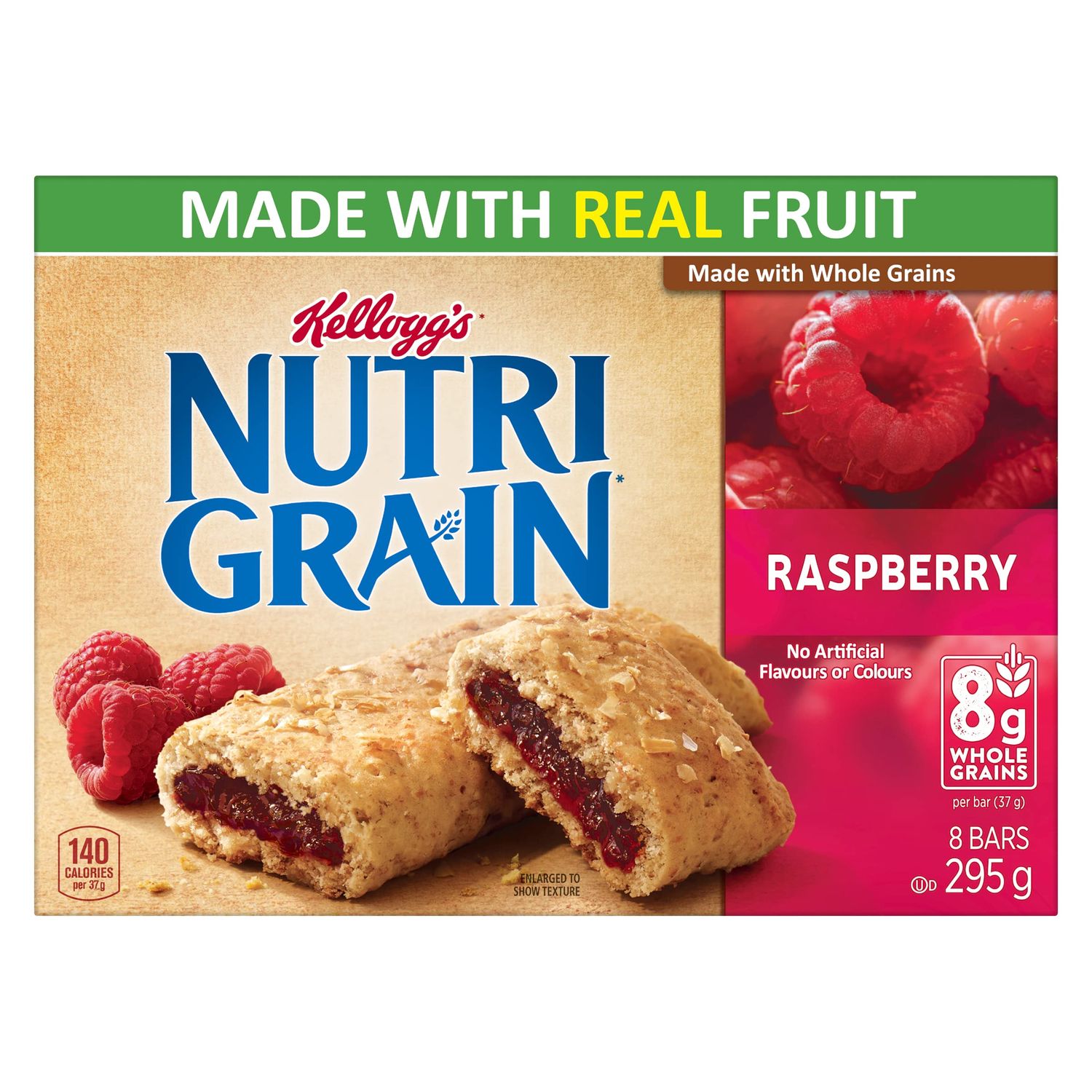 Kellogg&#39;s Nutri Grain Cereal Bars Raspberry, 8 Bars, 295g/10.4 oz., {Imported from Canada}