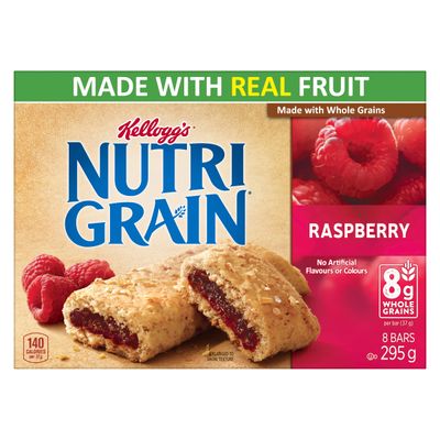 Kellogg&#39;s Nutri Grain Cereal Bars Raspberry, 8 Bars, 295g/10.4 oz., {Imported from Canada}