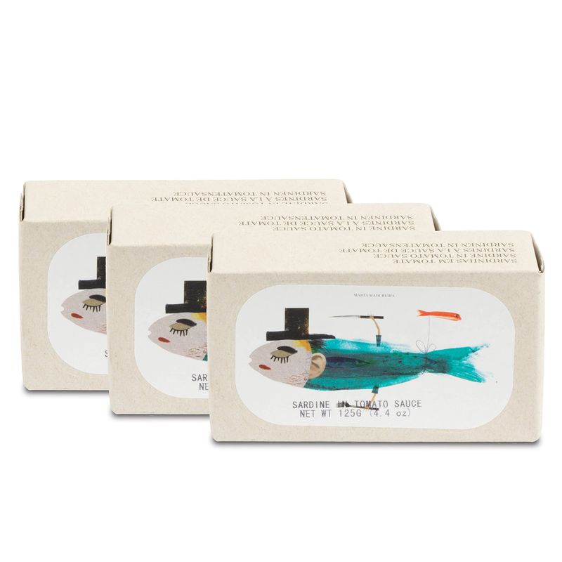 Canned Sardines in Tomato Sauce by Jose Gourmet, Wild Caught Portuguese Sardines, Canned Fish in Tomato Sauce, Omega 3, Fair Trade, 125g Can, Pack of 3