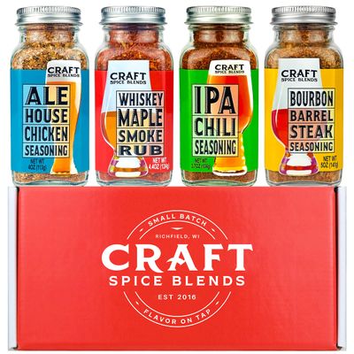 Craft Spice Blends Grilling Seasoning &amp; Rub 4-Pack Gift Set, Ultimate Grilling Gift - Smoking, BBQ, Grilling and More, Cooking Gifts for Christmas, All Natural, Crafted in the USA