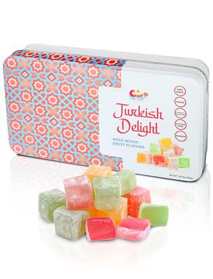Sarah&#39;s Candy Factory, Turkish Delight with Assorted Fruit Flavors (30 oz) Gift Box for Everyone