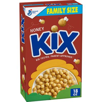 Honey Kix Whole Grain Breakfast Cereal, Lightly Sweetened Corn Cereal, Family Size, 18 oz