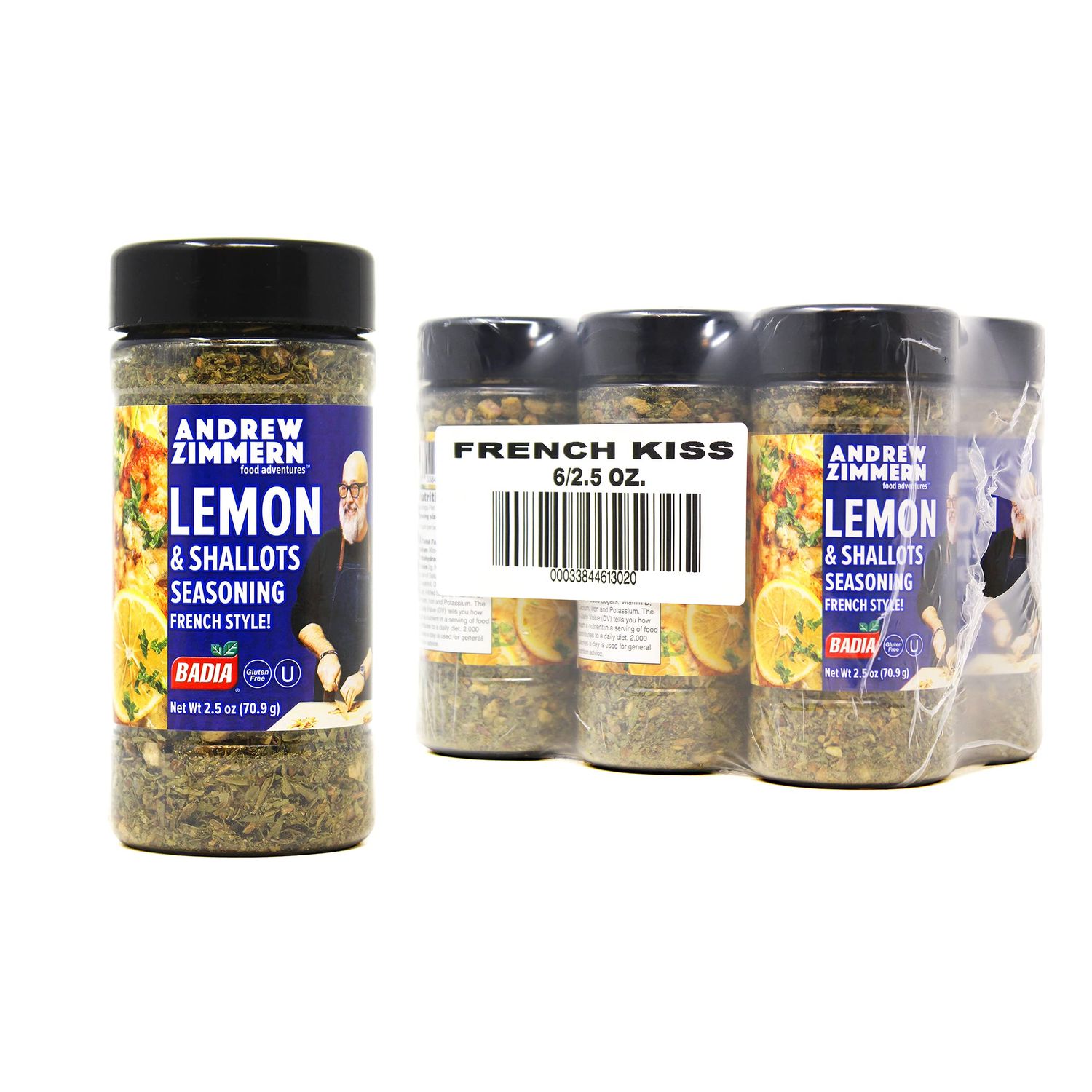 Badia Andrew Zimmern Lemon &amp; Shallots Seasoning French Style (French Kiss), 2.5 oz (Pack of 6)