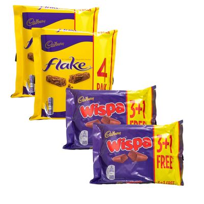 Cadbury Variety Selection | 8 Bars of Cadbury Flake &amp; 8 Bars of Cadbury Wispa | 16 Bars Total