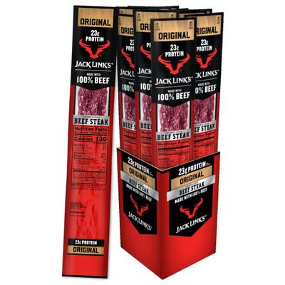 Jack Links Premium Cuts Beef Steak, Original, Great Protein Snack with 23g of Protein and 2g of Carbs per Serving, Made with Premium Beef, 2 Ounce (Pack of 12)