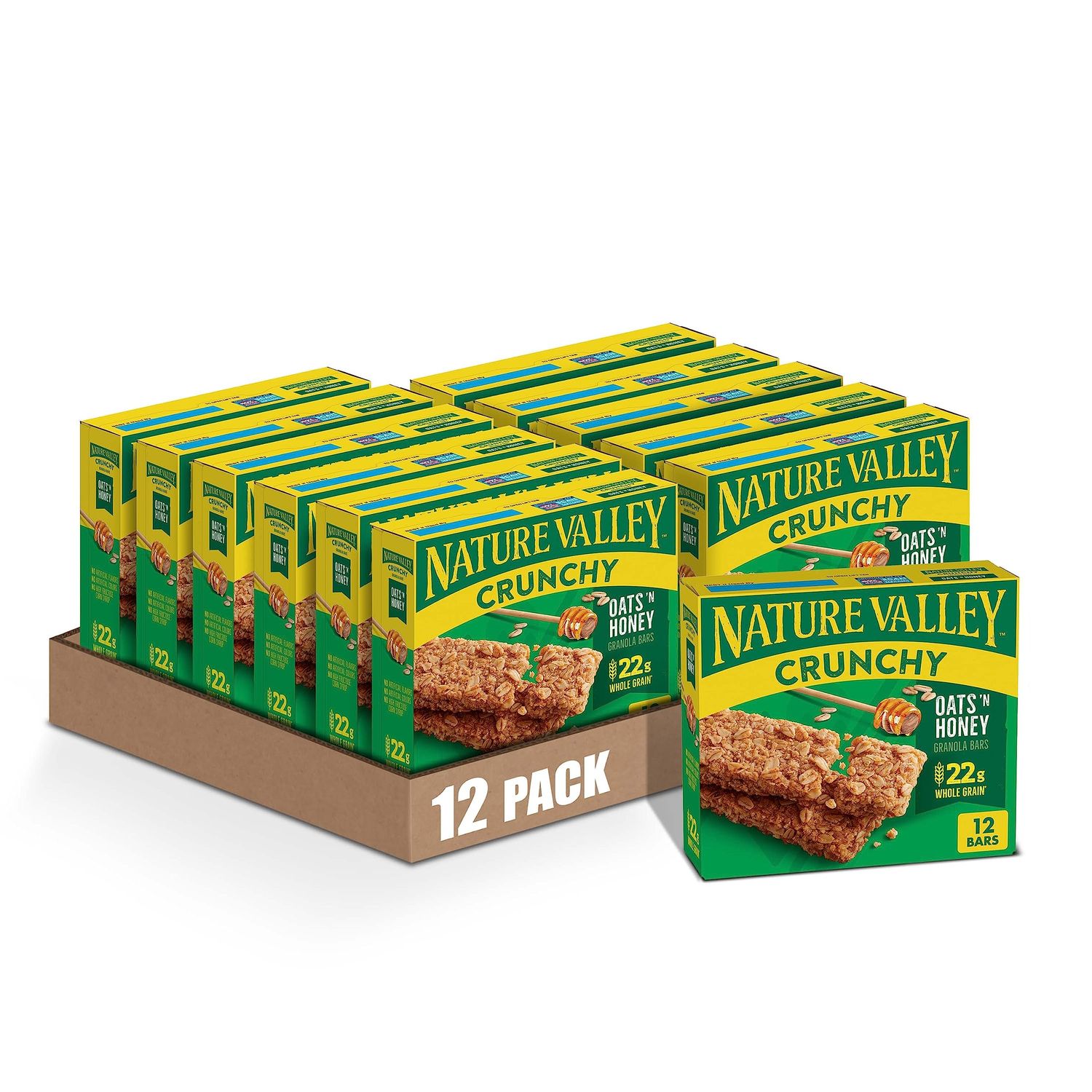 Nature Valley Crunchy Granola Bars, Oats &#39;n Honey, 12 Bars, 8.94 OZ (6 Pouches) (Pack of 12)
