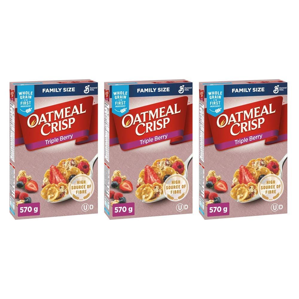 Oatmeal Crisp Triple Berry Cereal Family Size 570g/20.10oz, 3-Pack {Imported From Canada}