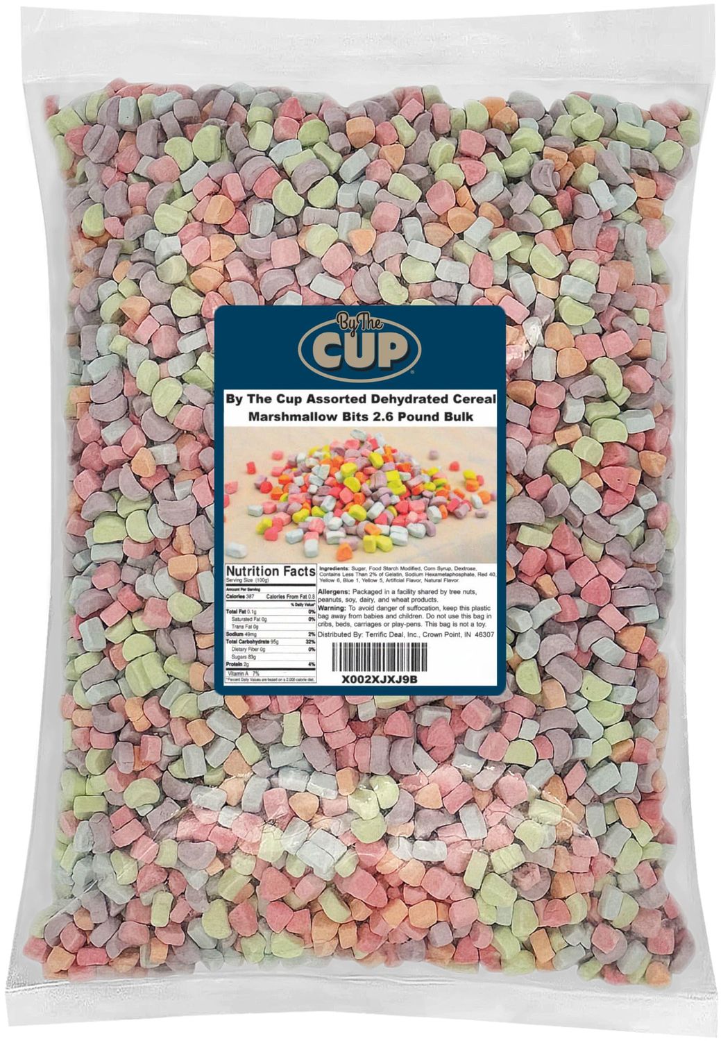 By The Cup Assorted Dehydrated Cereal Marshmallow Bits, 2.6 lb Bulk Bag