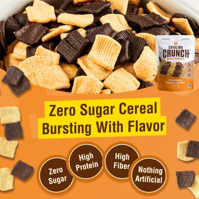 Catalina Crunch Chocolate Peanut Butter Keto Cereal 4 Pack (9oz Bags) | Low Carb, Sugar Free, Gluten Free | Keto Snacks, Vegan, Plant Based Protein | Breakfast Protein Cereals | Keto Friendly Food