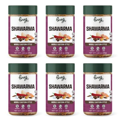 Pereg Shawarma Spice Seasoning (4.25 Oz x 6 Pack) - Spice Rub for Meat, Beef, Gyro &amp; Poultry - Grill Flavor - Middle Eastern Spice Mix - Mediterranean - Non-GMO &amp; Vegan