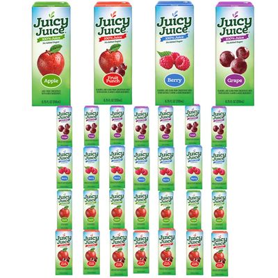 Juicy Juice.Boxes Variety Pack 32 ct - 6.75oz Juice Boxes, 8 of Each Flavor Packaged By Bools