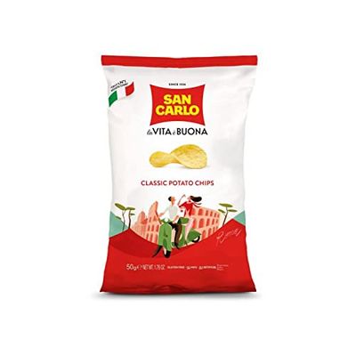 3x San Carlo Classica Crisps Potato Chips 50g Ready Salted!