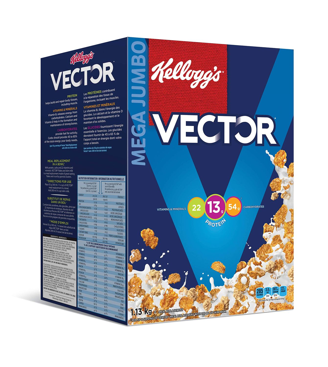 Kellogg&#39;s Vector Meal Replacement Cereal, 1.13 Kg/2.5lbs