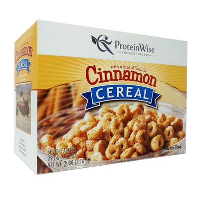 Proteinwise Cinnamon Vanilla Cereal, High Protein, Healthy Cereal, Healthy Diet, Low Carb, Low Calorie, Kosher, 7/Box