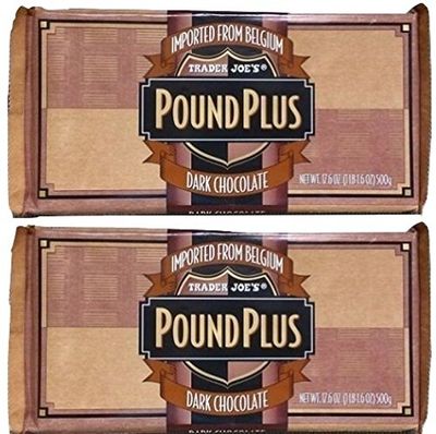 Trader Joes 54% Cocoa Dark Chocolate HUGE POUND PLUS Candy Bars 2 PACK NO ARTIFICIAL FLAVORS NO PRESERVATIVES