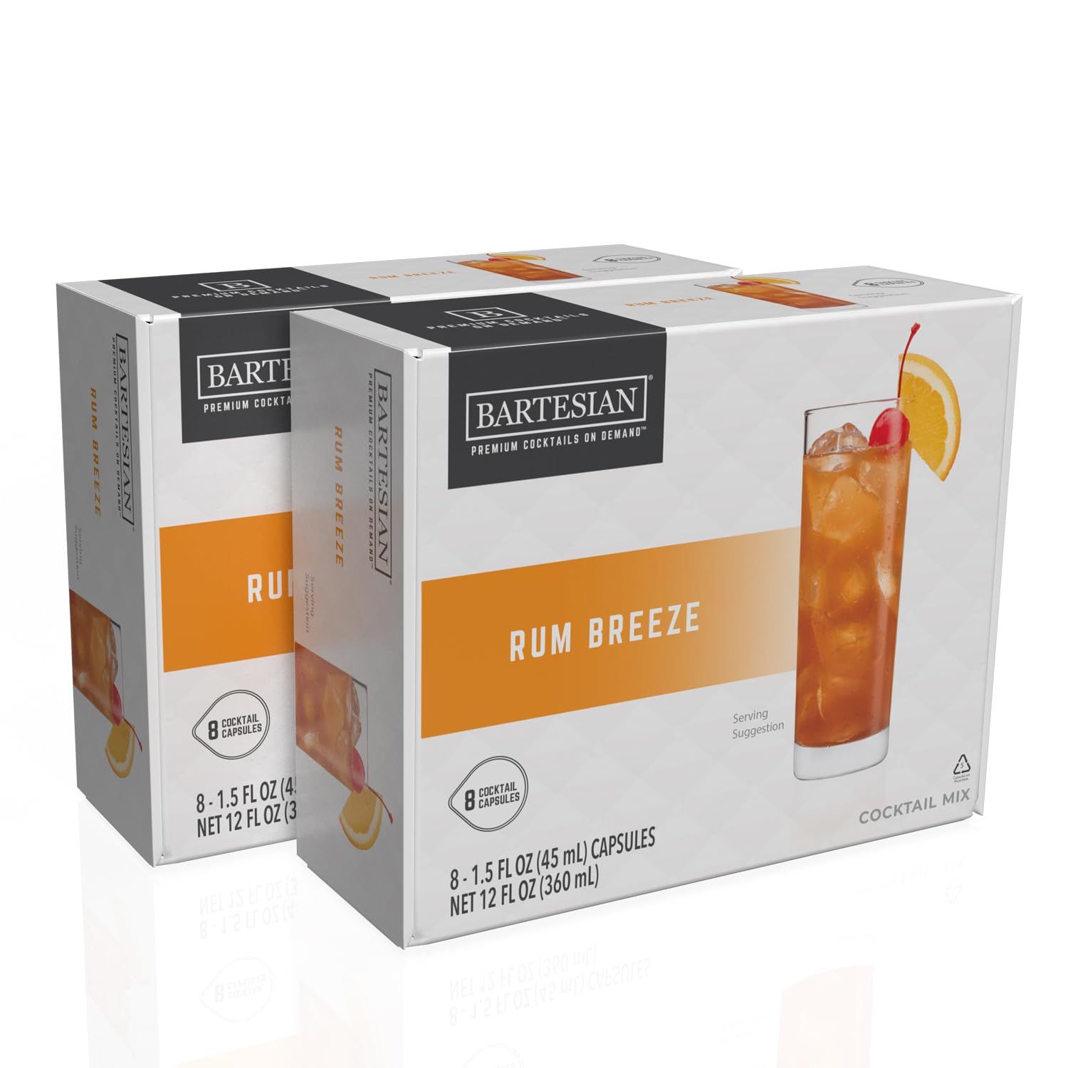Bartesian 16-Pack Rum Breeze Mixer Capsules for Cocktail Machine - Home Bar Mixology Cocktails Mix Pod Capsule Set To Use With the Bartesian Cocktail Drink Maker Machine