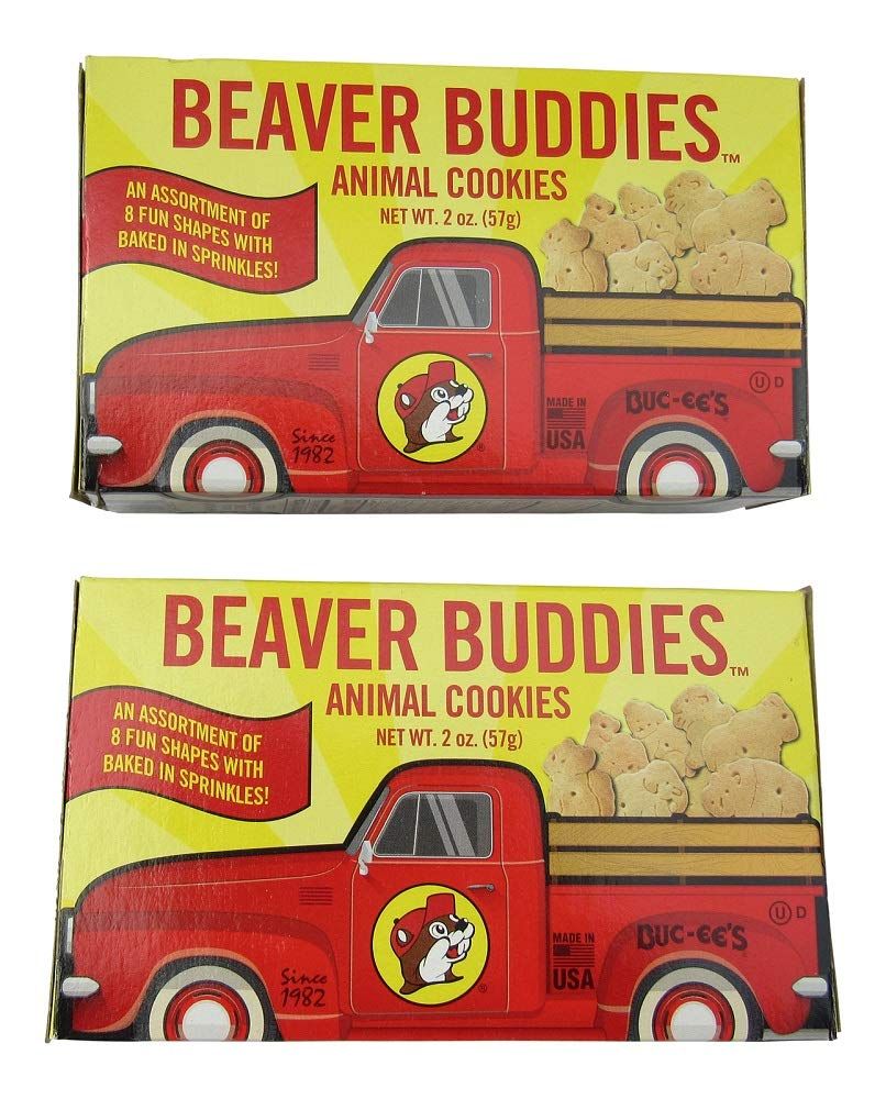 Buc-ee&#39;s Beaver Buddies Animal Crackers Cookies, Two Boxes (2 Oz Per Box)