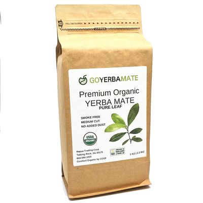 GOYERBAMATE Premium Organic Yerba Mate (Pure Leaf, Smoke Free, Aged) (2.2 Lbs (1 Kg))