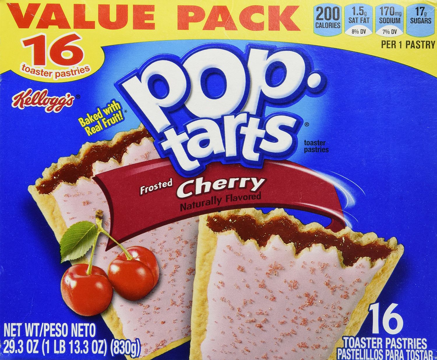 Kellogg&#39;s Frosted Cherry Pop-Tarts 16 Count 29.3 OZ