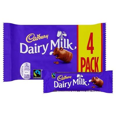 Cadbury Dairy Milk (4 x 32.5g Chocolate Bars) 130g UK / British Chocolates