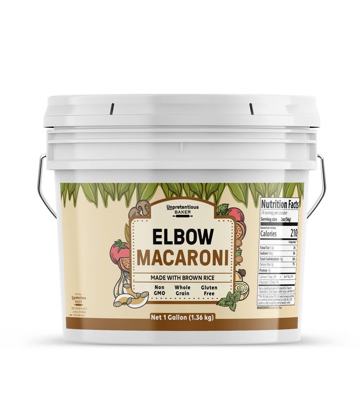 Unpretentious Brown Rice Elbow Macaroni, 1 Gallon, Whole Grain Pasta, Gluten Free