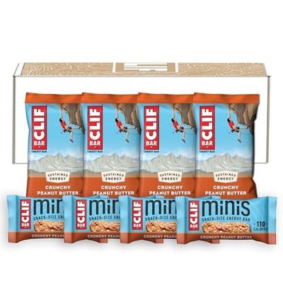 CLIF BAR - Crunchy Peanut Butter - Full Size and Mini Energy Bars - Made with Organic Oats - Non-GMO - Plant Based - 2.4 oz. and 0.99 oz. (20 Count)